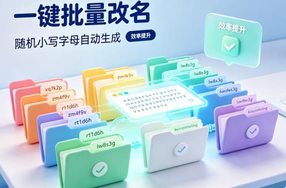 电脑文件太多不会整理？批量改名为随机小写字母，新手也能轻松搞定